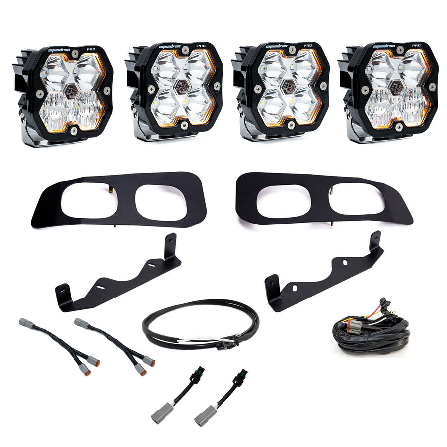 Ford Super Duty (23-26) Dual Fog Pocket Kit Upfitter Squadron Pro 2.0 Clear Multi Patterns