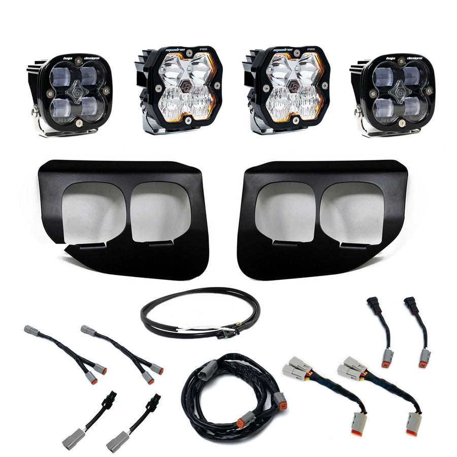 2020-2022 Ford Super Duty Dual Fog Pocket Kit Upfitter Squadron Pro/SAE 2.0 Clear SAE Fog