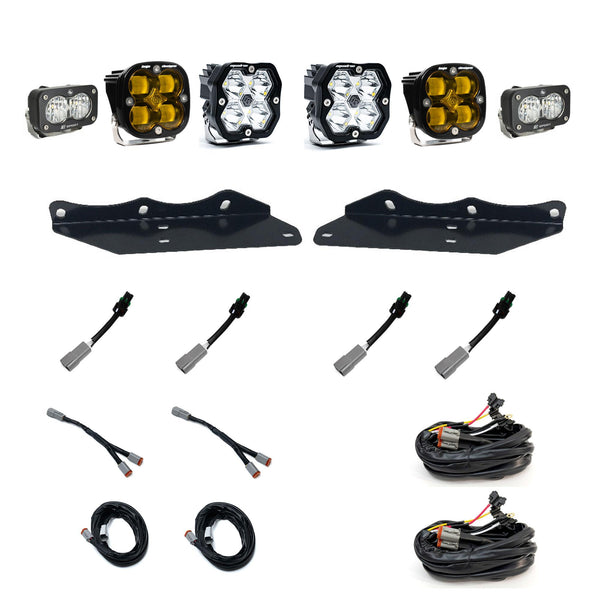 Ford Raptor (17-20) Squadron 2.0 Sport Spot Clear Squadron 1.0 SAE Amber S2 Sport W/C Clear Fog Pocket Kit.