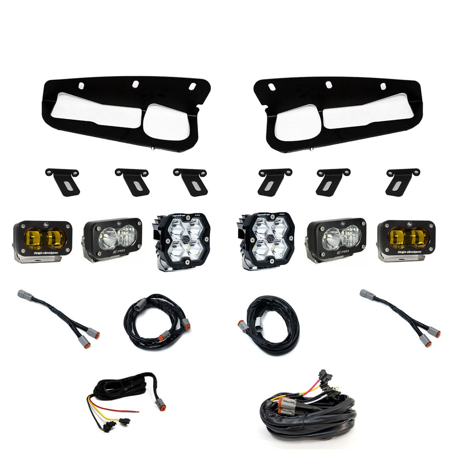 Ford Bronco (21-26) S2 SAE Amber S2 Pro D/C Clear Squadron 2.0 Pro Spot Clear FPK Steel Bumper W/ Upfitter