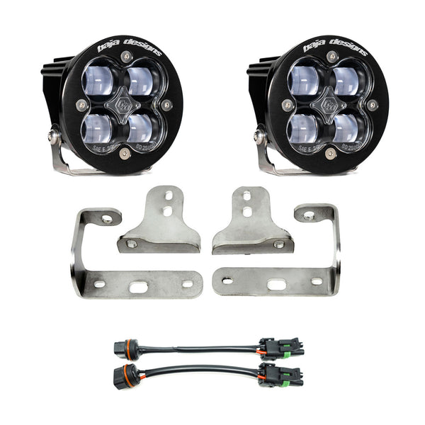 Squadron-R SAE Fog Pocket Kit - '20-26 Gladiator / '18-26 Wrangler JL; W/ OE Sport Bumper (SAE Fog; Clear)