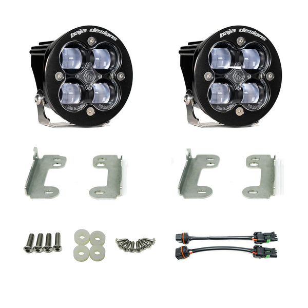 Squadron-R SAE Fog Pocket Kit - '20-26 Gladiator / '18-26 Wrangler JL; W/ OE Sahara Bumper (SAE Fog; Clear)