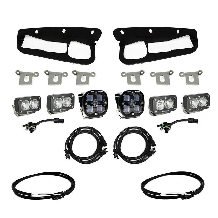 Squadron SAE/Dual S2 Sport Steel Bumper Fog Pocket Kit - '21-26 Bronco; '22-26 Bronco Raptor; Steel Bumper (SAE Fog; Clear; Upfitter Wiring)