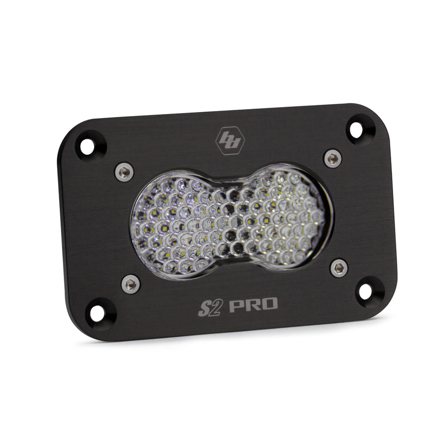 S2 Pro Black Flush Mount LED Light Pod (Work/Scene; Clear)