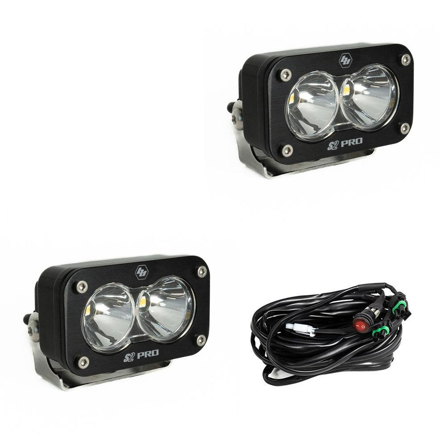 S2 Pro Black LED Light Pod Pair (Spot; Clear)