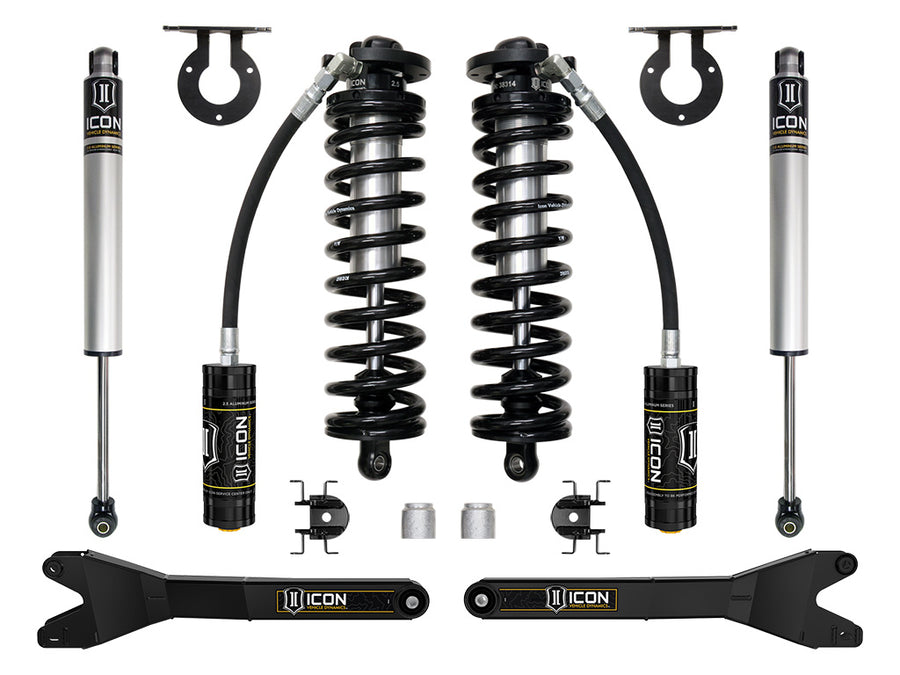 ICON 2023-2025 Ford F-250/F-350 Super Duty 4WD 2.5-3" Lift Stage 1 Coilover Conversion System W/ Radius Arms