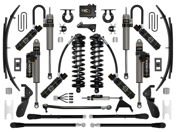 ICON 2023-2025 Ford F-250/F-350 Super Duty 4WD 2.5-3" Lift Stage 7 Coilover Conversion System With 4-Link And Expansion Packs