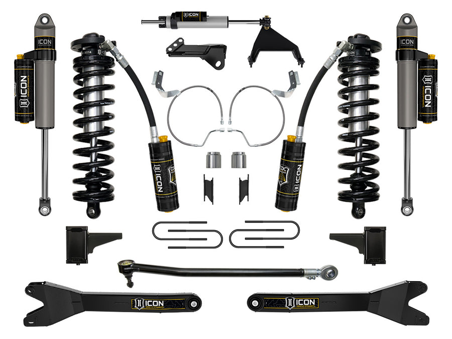 ICON 2023-2025 Ford F-250/F-350 Super Duty 4WD 4-5.5" Lift Stage 5 Coilover Conversion System W/ Radius Arms