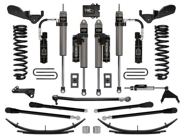 ICON 2023-2025 Ford F-250/F-350 Super Duty 4WD Diesel 2.5" Lift Stage 6 Suspension System W/ 4-Link And Expansion Packs