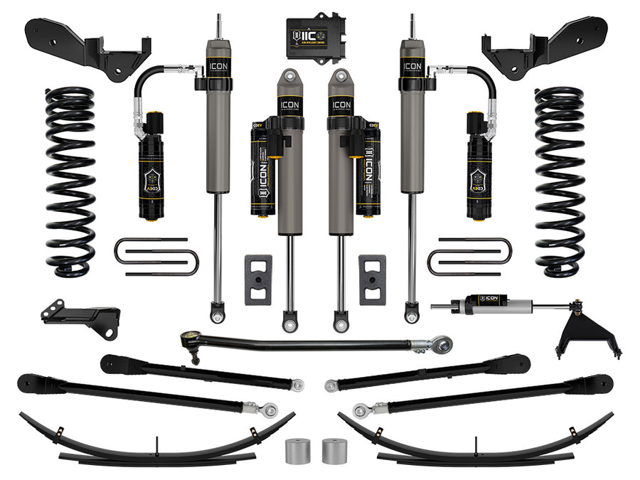 ICON 2023-2025 Ford F-250/F-350 Super Duty 4WD Diesel 2.5" Lift Stage 6 Suspension System W/ 4-Link And Expansion Packs