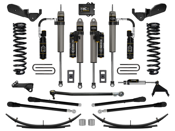 ICON 2023-2025 Ford F-250/F-350 Super Duty 4WD Gas 2.5" Lift Stage 6 Suspension System W/ 4-Link And Expansion Packs