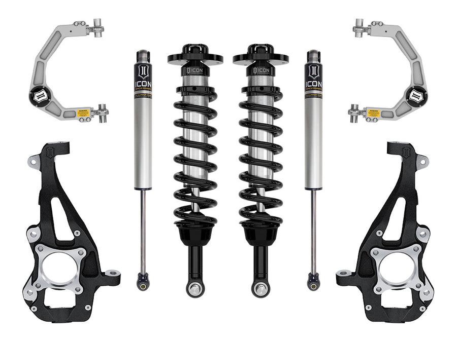 ICON 2021-2024 Ford F-150 4WD 3.5-4.5" Lift Stage 1 Suspension System Billet
