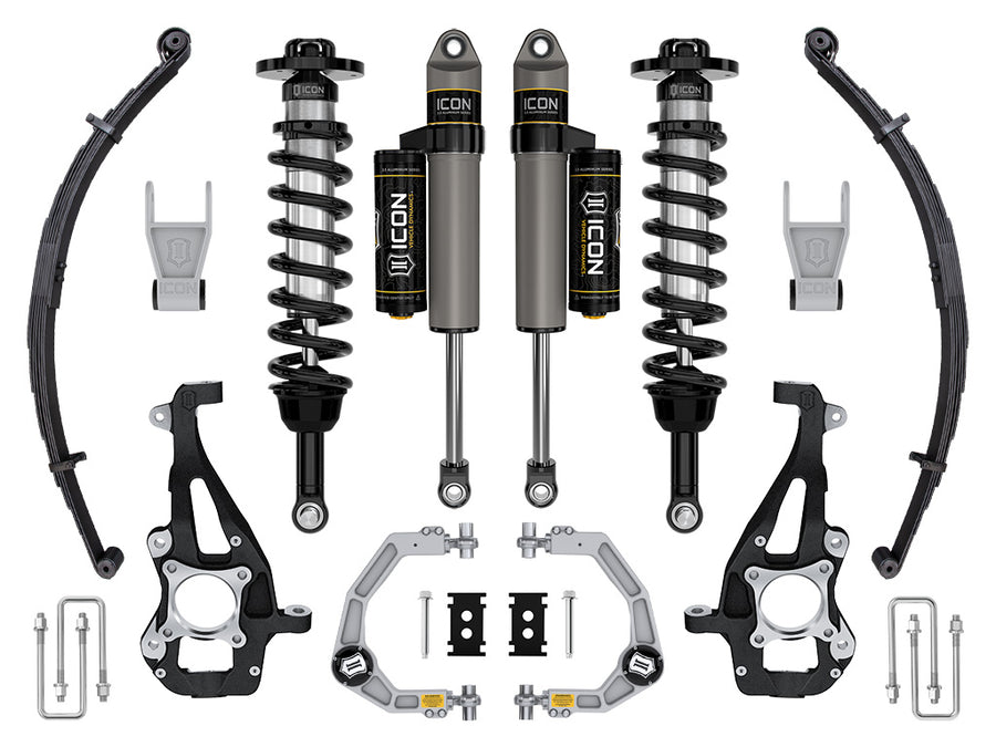 ICON 2021-2024 Ford F-150 4WD 3.5-4.5" Lift Stage 2 Suspension System Billet W/ Leaf Packs