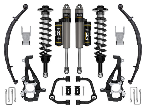 ICON 2021-2024 Ford F-150 4WD 3.5-4.5" Lift Stage 2 Suspension System Tubular W/ Leaf Packs