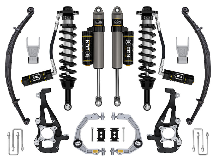 ICON 2021-2024 Ford F-150 4WD 3.5-4.5" Lift Stage 3 Suspension System Billet W/ Leaf Packs