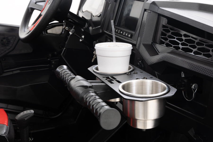 Rough Country - Passenger Grip Handle Dual Cup Holder - Polaris RZR S 570/RZR S4 1000