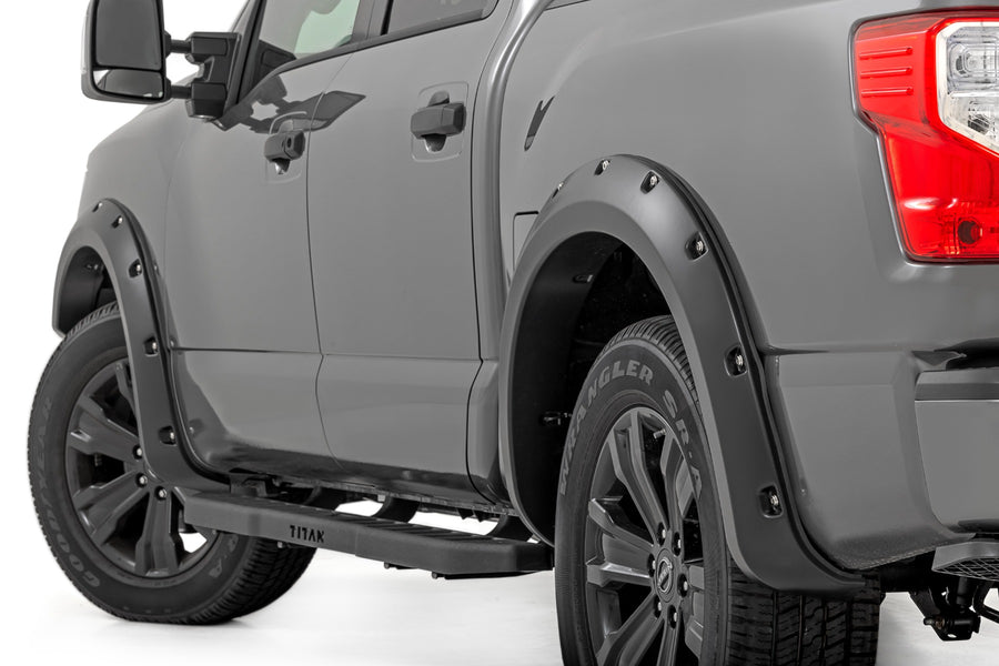 Rough Country - Pocket Fender Flares - K23 Brilliant Silver - Nissan Titan 2WD/4WD (17-24)