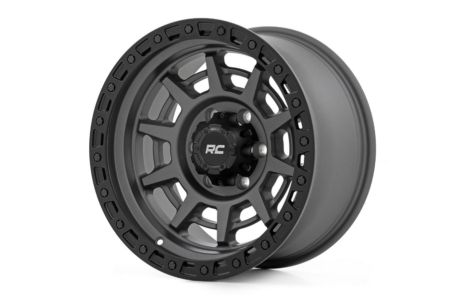 Rough Country - Rough Country 85 Series Wheel/Simulated Beadlock/Gunmetal Gray/Black/17x9/6x135/-12mm