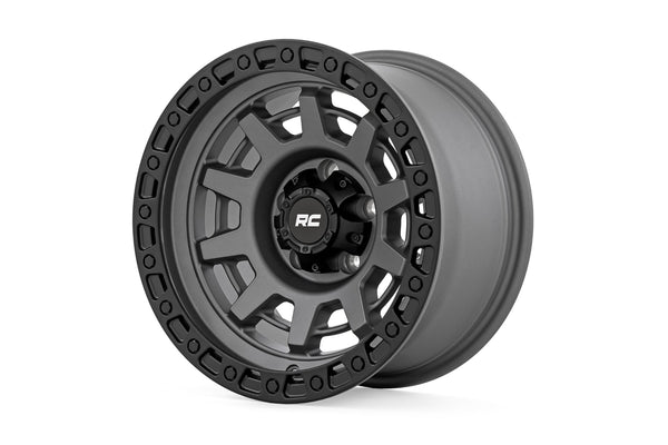 Rough Country - Rough Country 85 Series Wheel/One-Piece/Gunmetal Gray/Black/15x8/5x5.5/-19mm