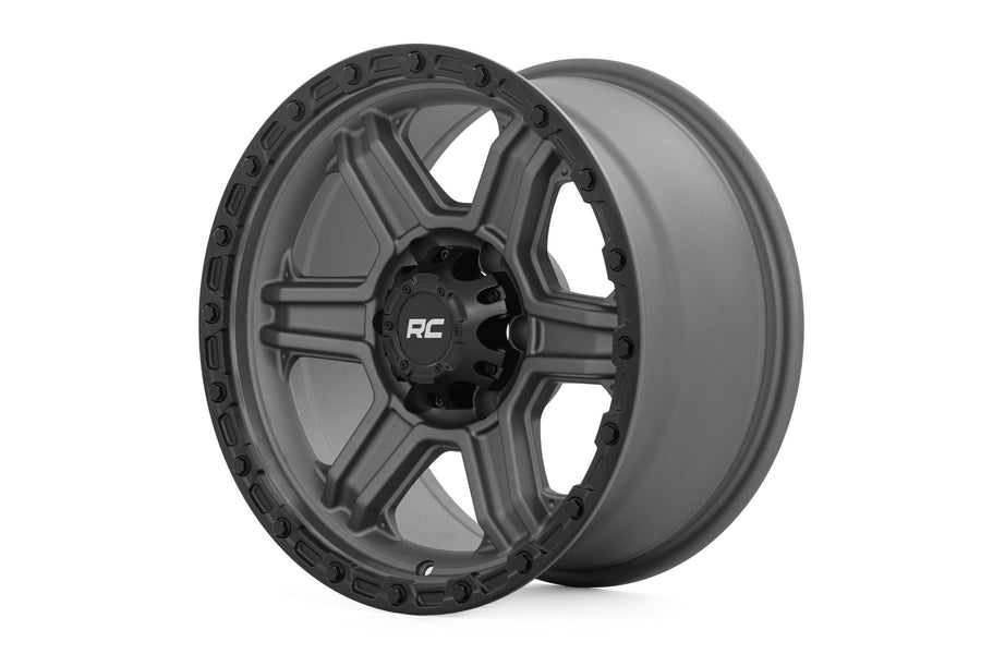 Rough Country - Rough Country 79 Series Wheel/One-Piece/Gunmetal Gray W/Black Ring/17x8.5/6x5.5/0mm