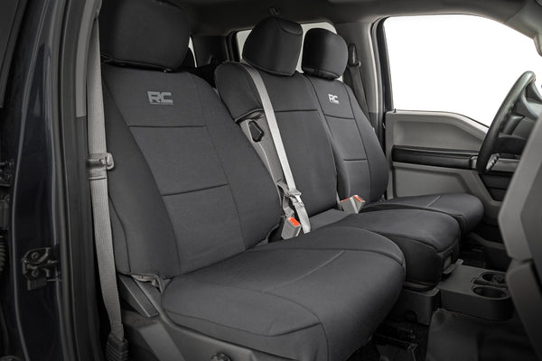 Rough Country - Seat Covers - FR Bench And RR Bench - Ford F-150/Lightning/F-250/F-350 (15-25)