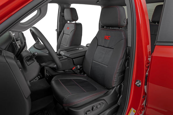 Rough Country - Premium Seat Covers - FR Bucket - RR 60/40 - Chevy/GMC Sierra 1500 (19-25)/Silverado 1500 (19-26) - 91071L