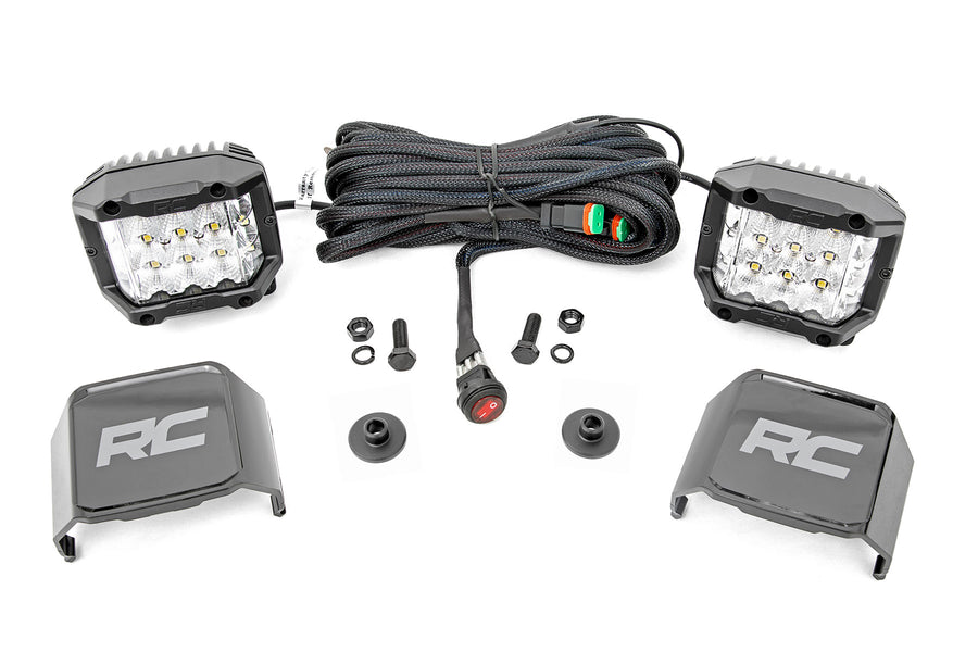 Rough Country - LED Light Kit - Ditch Mount - 2 In. Chrome Pair - Wide - Ford Bronco 4WD (21-25)