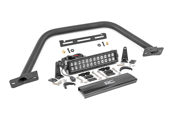 Rough Country - Safari Bar - 12 In. LED Light Bar - Black - Dual Row - OE Modular Steel - Ford Bronco (21-25)