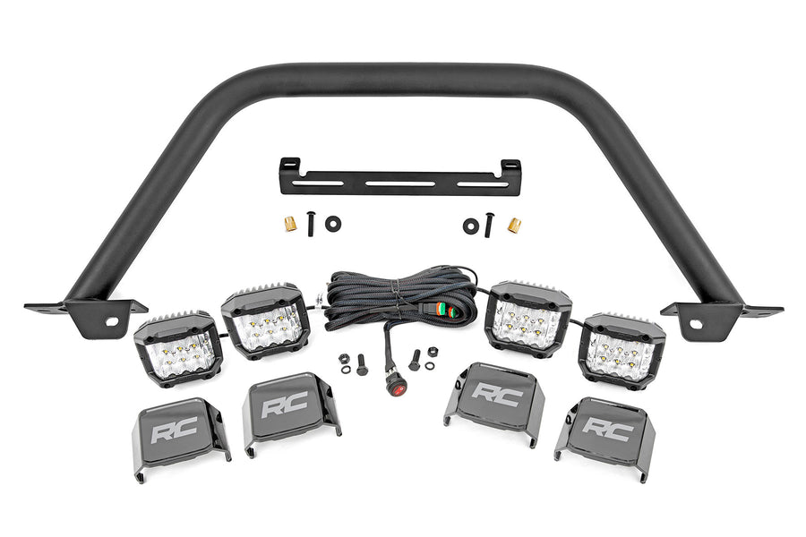 Rough Country - Safari Bar - 3 In. OSRAM (Quad) - Wide - OE Modular Steel - Ford Bronco (21-25)