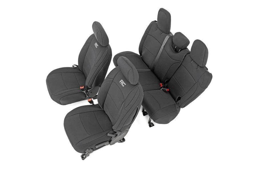 Rough Country - Seat Covers - Front And Rear W/ Armrest - Jeep Wrangler Unlimited 4WD (18-25)
