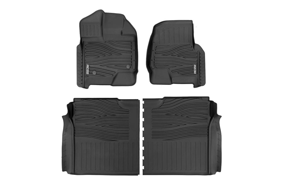 Rough Country - Flex-Fit Floor Mats - FR & RR - Ford F-150 (15-25)/F-150 Lightning (22-25)/Raptor (17-25)