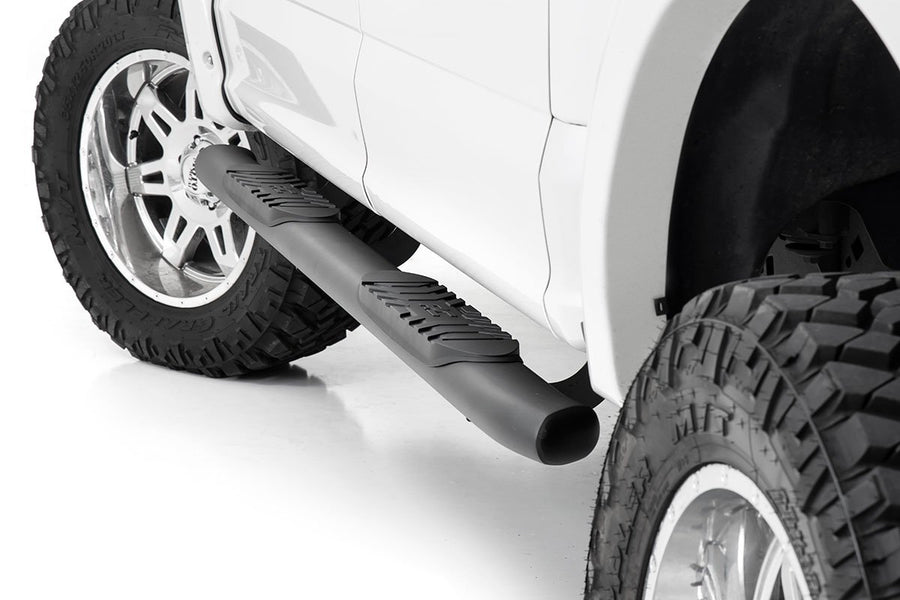 Rough Country - Oval Nerf Step - Crew Cab - Black - Ford F-150/Lightning/F-250/F-350/Raptor (15-25)