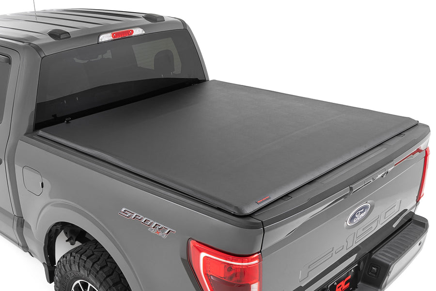 Rough Country - Soft Roll Up Bed Cover - 5'7 In. Bed - Ford F-150/F-150 Lightning/Raptor (15-25)