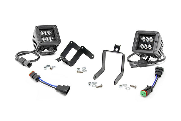 Rough Country - LED Light Kit - Fog Mount - 2 In. Black Pair - Ford F-250/F-350 Super Duty (11-16)