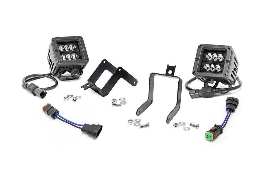 Rough Country - LED Light Kit - Fog Mount - 2 In. Black Pair - Ford F-250/F-350 Super Duty (11-16)