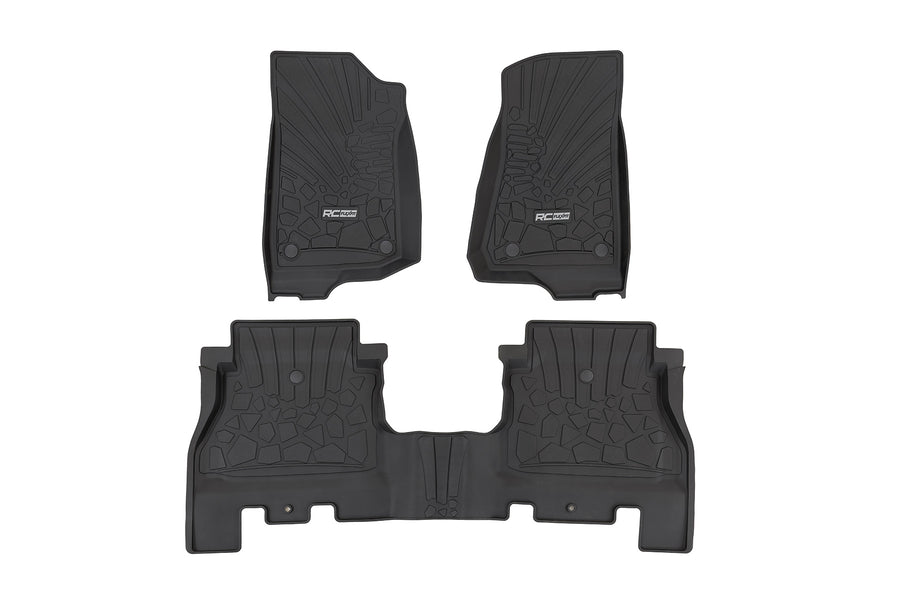 Rough Country - Flex Fit Floor Mats - FR & RR - 4 Door - Jeep Wrangler Unlimited 4WD (18-25)
