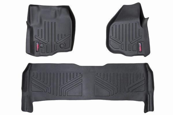 Rough Country - Floor Mats - FR & RR - Raised FR Pedal - Ford F-250/F-350 Super Duty (12-16)