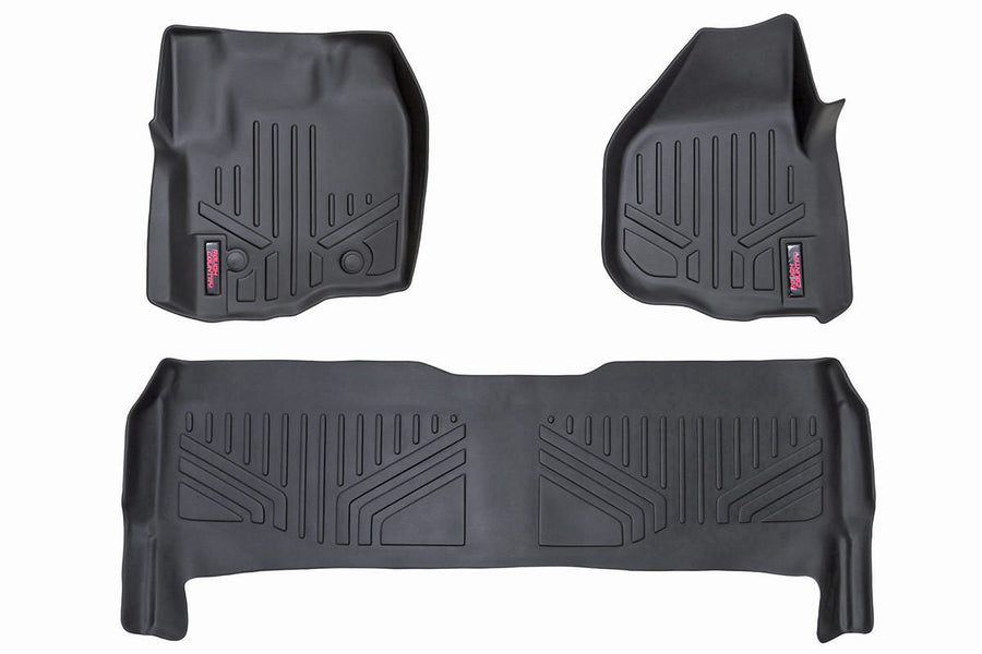Rough Country - Floor Mats - FR & RR - Raised FR Pedal - Ford F-250/F-350 Super Duty (12-16)