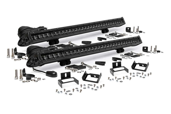 Rough Country - LED Light Kit - Grill Mount - 30 In. Black Single Row Pair - Ford F-250/F-350 Super Duty (11-16)