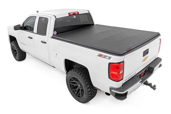 Rough Country - Soft Tri-Fold Bed Cover - 6'7 In. Bed - Chevy/GMC 1500/2500HD/3500HD (14-19 & Classic)