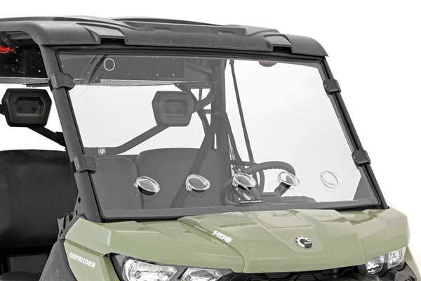 Rough Country - Vented Full Windshield - Scratch Resistant - Can-Am Defender HD 5/HD 8/HD 9/HD 10