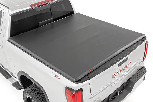 Rough Country - Soft Tri-Fold Bed Cover - 6'7 In. Bed - Chevy/GMC Sierra/Silverado 1500 (19-25)