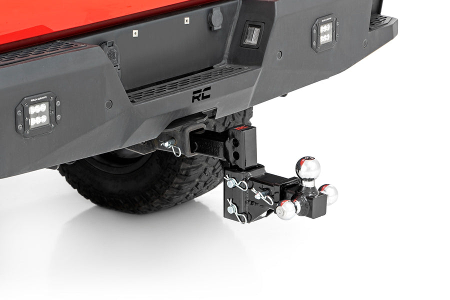 Rough Country - Adjustable Trailer Hitch - 6 Inch Drop - Multi-Ball Mount - Fits 2 Inch Receiver