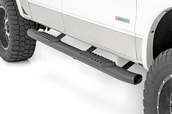 Rough Country - Oval Nerf Step - Crew Cab - Black - Ford F-150 2WD/4WD (2009-2014)