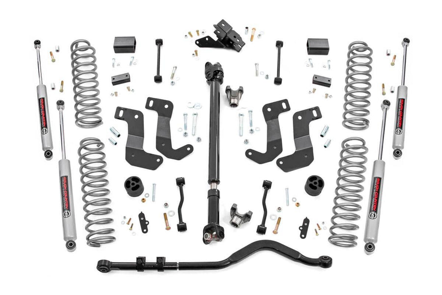 Rough Country - 3.5 Inch Lift Kit - C/A Drop - FR D/S - Jeep Wrangler Unlimited 4WD (18-23)