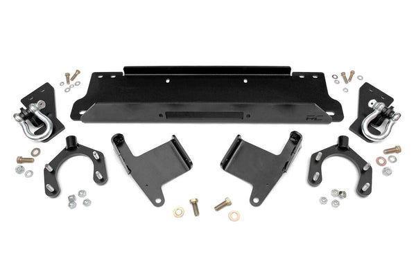 Rough Country - Winch Mount Plate - Factory Bmpr - D-Rings - Jeep Wrangler JK/Wrangler Unlimited (07-18)
