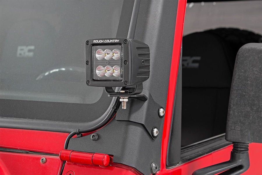 Rough Country - LED Light Mount - Lower A-Pillar - Pod - Jeep Wrangler TJ (97-06)/Wrangler Unlimited (04-06)