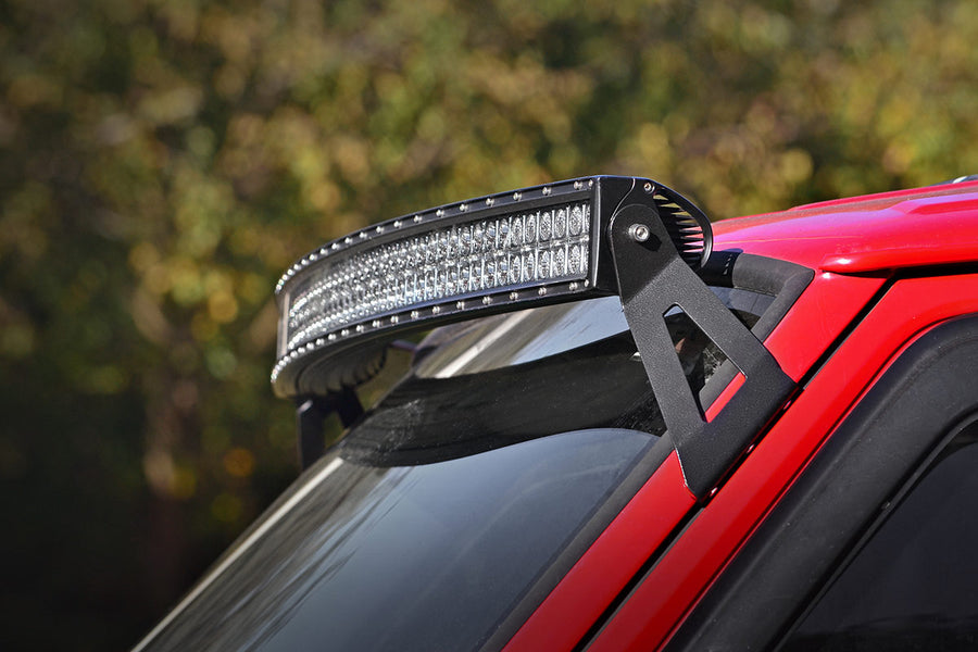 Rough Country - LED Light Mount - Upper Windshield - 50 In. Curved - Jeep Cherokee XJ (84-01)