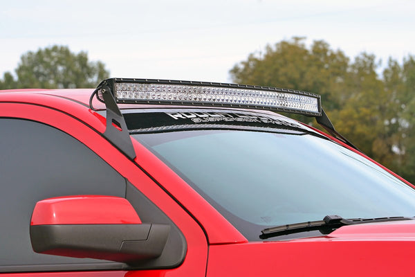 Rough Country - LED Light Mount - Upper Windshield - 54 In. Curved - Chevy/GMC 2500HD/3500HD (15-19)