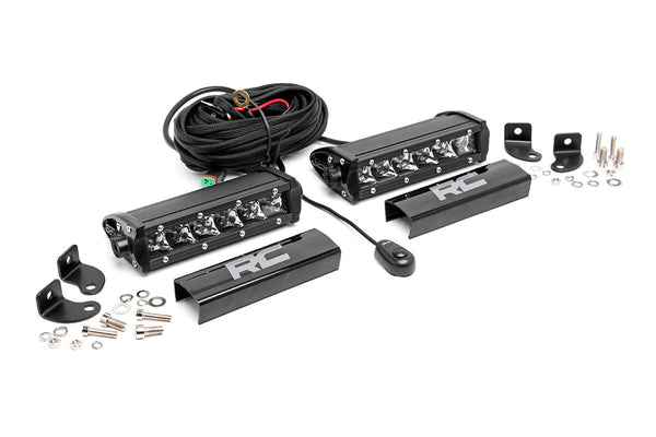 Rough Country - 6 Inch Chrome Series LED Light Bar - Single Row - Pair